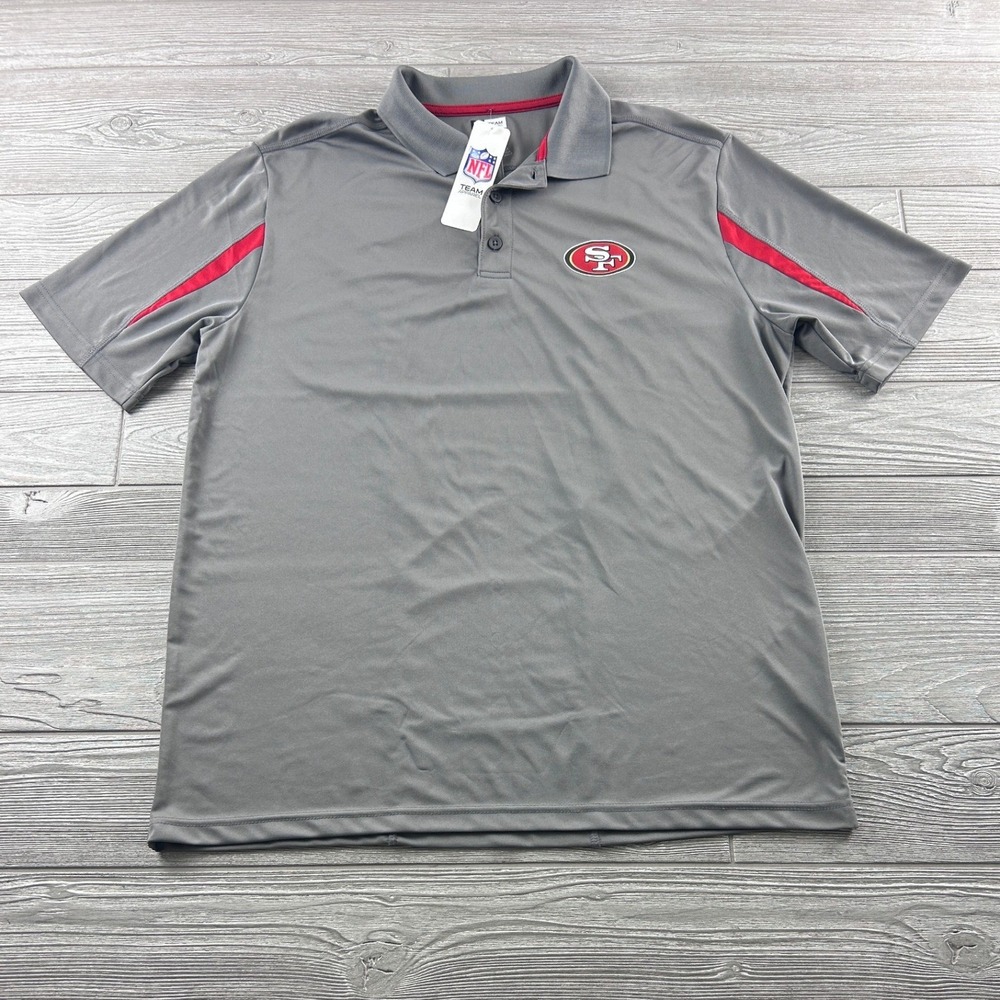 NFL Team Apparel San Francisco 49ers Gray Polo Shirt Mens XL TX3 Cool NWT